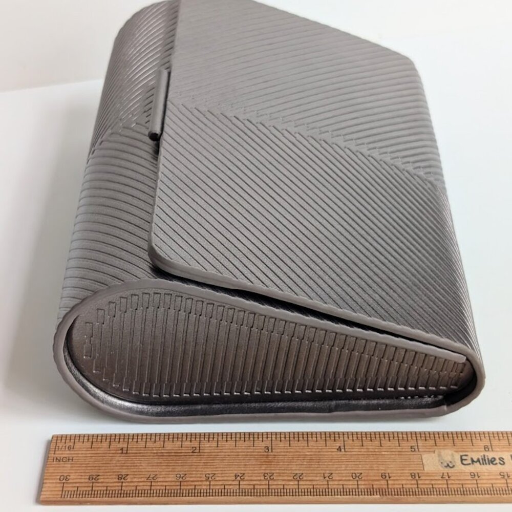 AMPM Silver Faux Leather Zehra Metallic Linear Pattern Clutch - Picture 10 of 13